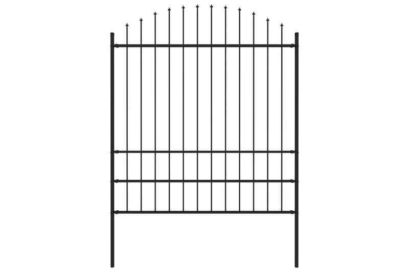 Trädgårdsstaket med spjuttopp stål (1,75-2)x1,7 m svart - Svart - Utemöbler - Övrigt utemöbler - Tillbehör - Staket & grindar