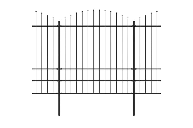 Trädgårdsstaket med spjuttopp stål (1,75-2)x3,4 m svart - Svart - Utemöbler - Övrigt utemöbler - Tillbehör - Staket & grindar