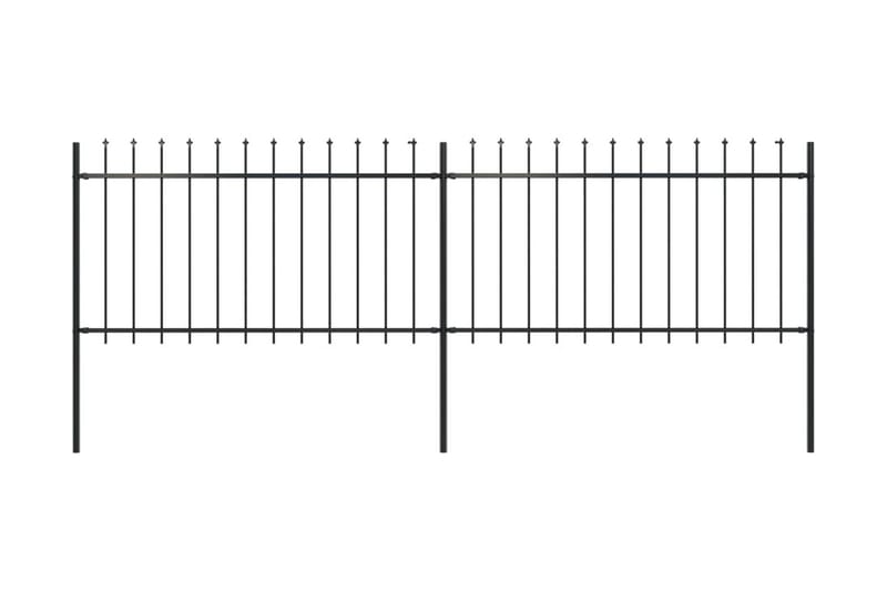 Trädgårdsstaket med spjuttopp stål 3,4x1 m svart - Svart - Utemöbler - Övrigt utemöbler - Tillbehör - Staket & grindar