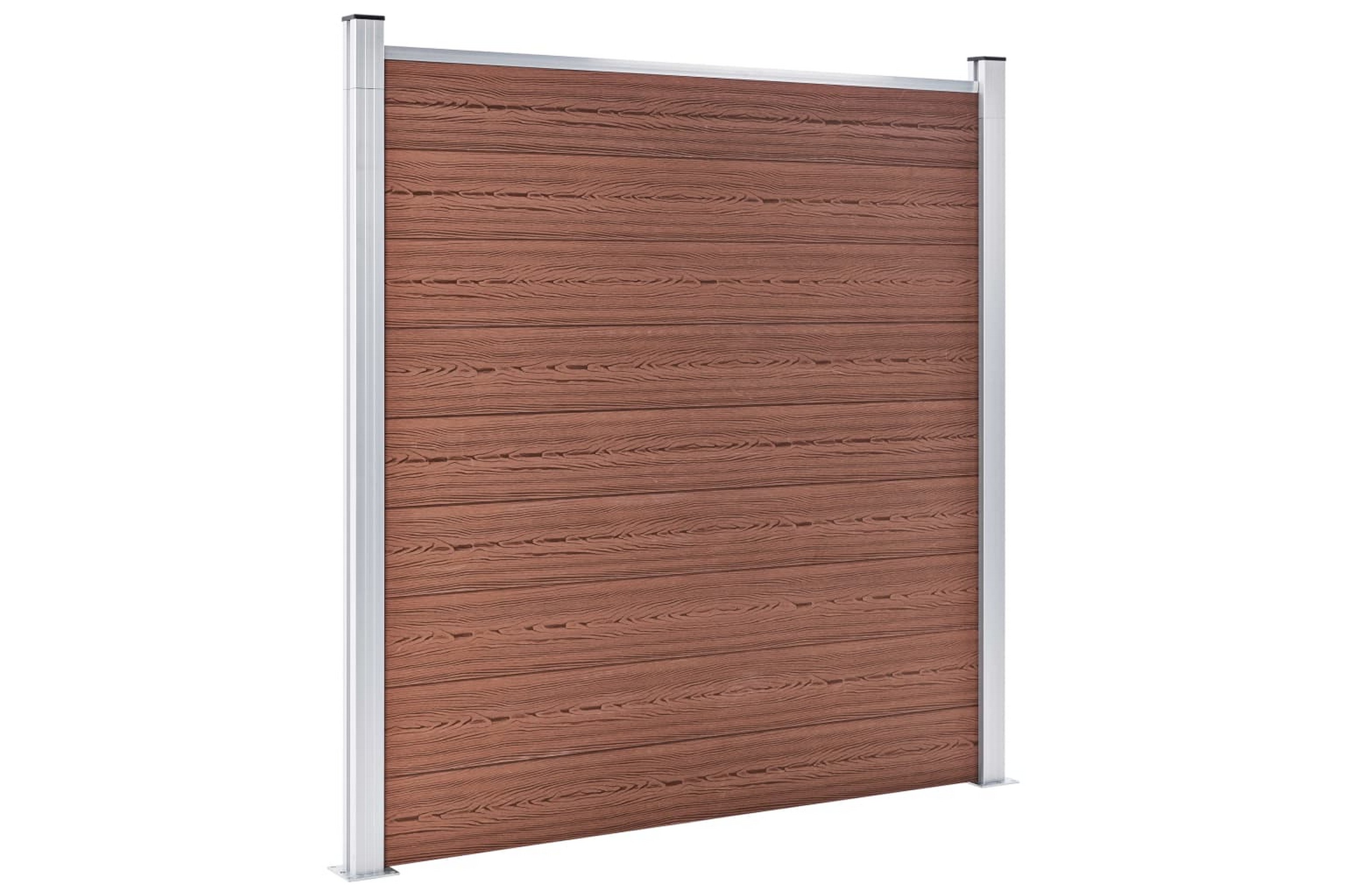 WPC-staketpanel 10 fyrkantig + 1 vinklad 1830×186 cm brun – Brun