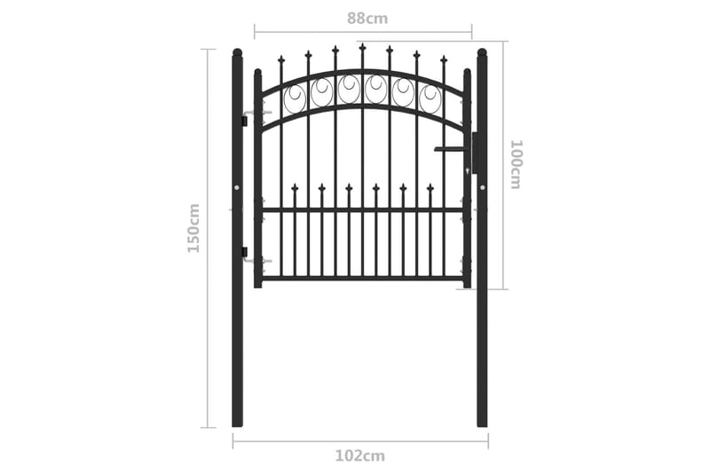 Trädgårdsgrind med spjut stål 100x100 cm svart - Svart - Utemöbler - Övrigt utemöbler - Tillbehör - Staket & grindar