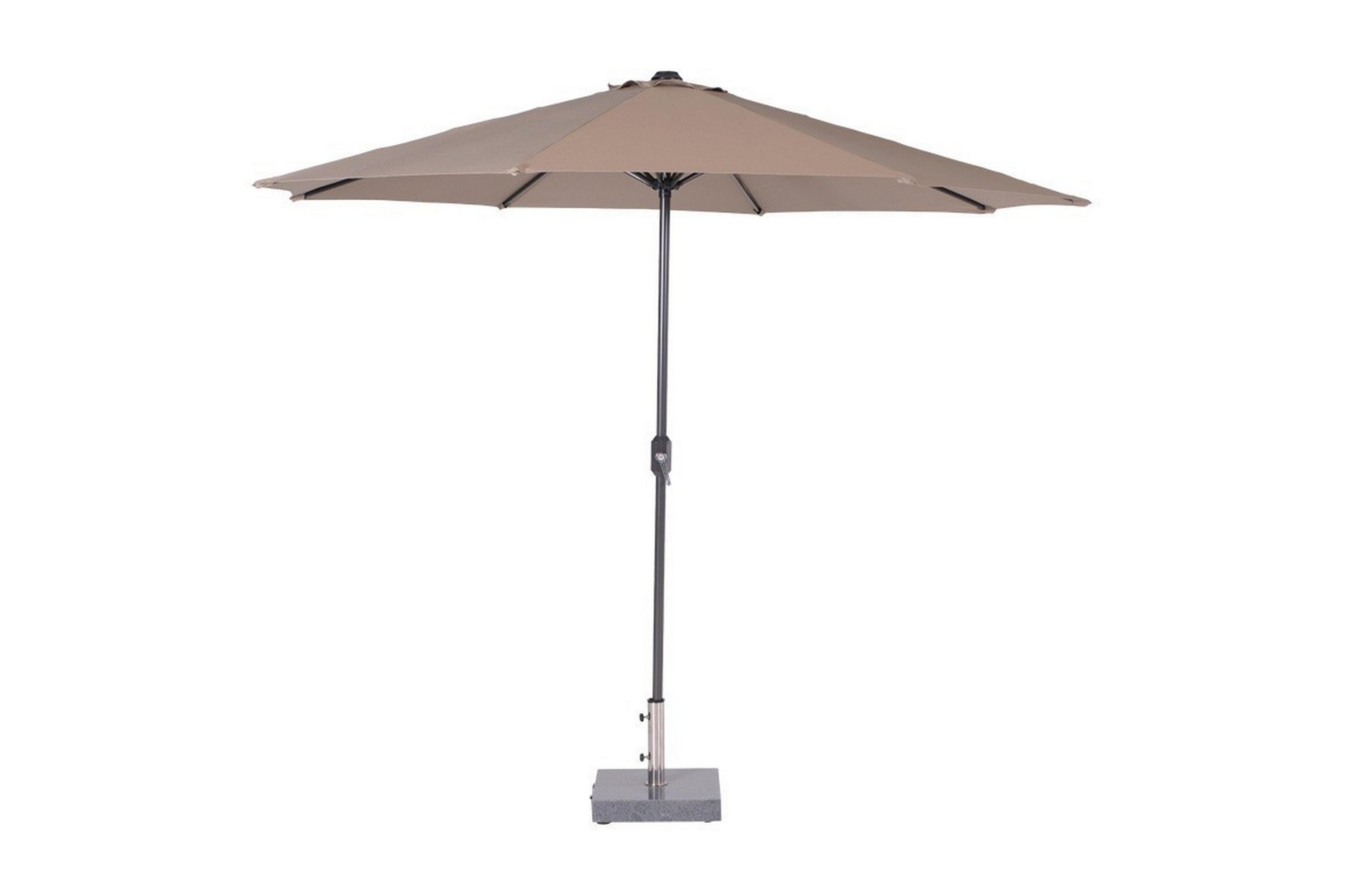 LOTUS Parasoll 300 cm Svart/Taupe – Garden Impressions