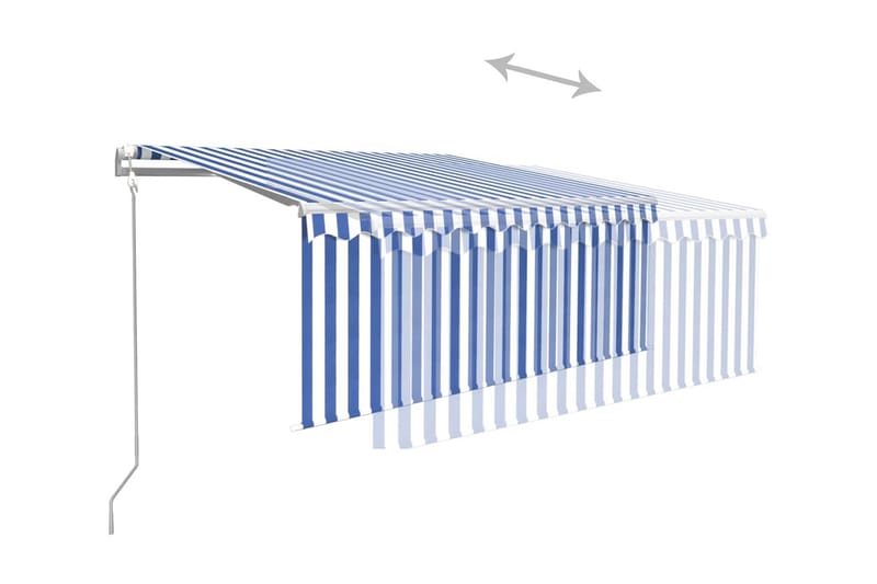 Automatiserad markis vindsensor rullgardin LED 3x2,5m blå/vi - Blå - Utemöbler - Solskydd - Markiser - Fönstermarkis