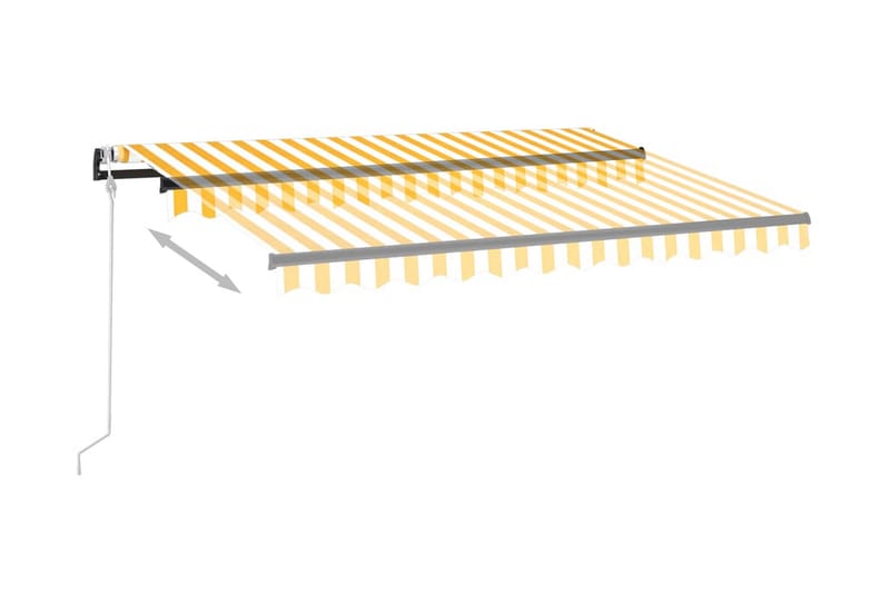 Automatisk markis 350x250 cm gul och vit - Gul - Utemöbler - Solskydd - Markiser