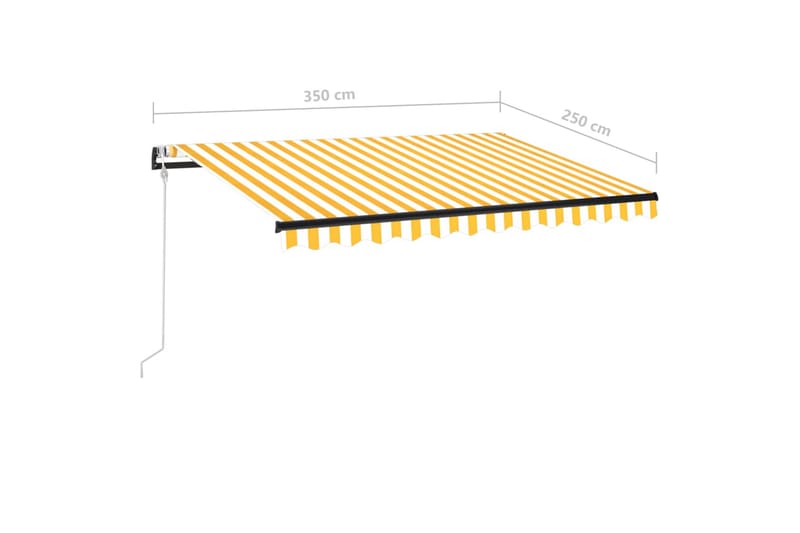 Automatisk markis 350x250 cm gul och vit - Gul - Utemöbler - Solskydd - Markiser