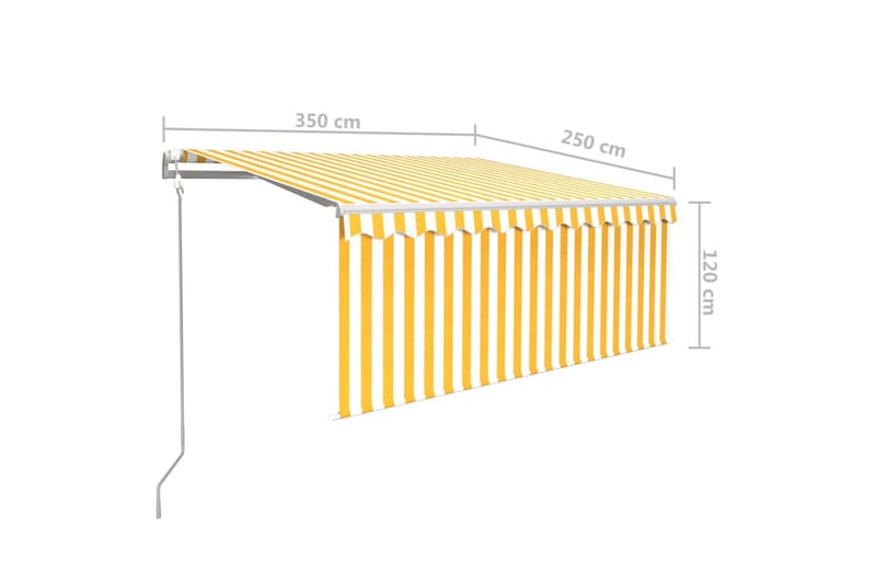 Automatisk markis m. vindsensor rullgardin LED 3,5x2,5m gul/ - Gul - Utemöbler - Solskydd - Markiser - Fönstermarkis