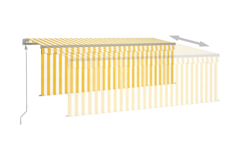 Automatisk markis m. vindsensor rullgardin LED 4x3m gul och - Gul - Utemöbler - Solskydd - Markiser - Fönstermarkis