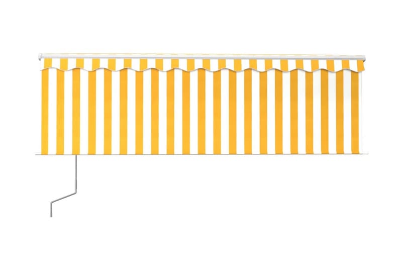 Automatisk markis med rullgardin vindsensor LED 4,5x3 m gul/ - Gul - Utemöbler - Solskydd - Markiser - Fönstermarkis