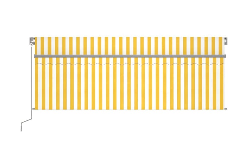 Automatisk markis med rullgardin vindsensor LED 4,5x3 m gul/ - Gul - Utemöbler - Solskydd - Markiser - Fönstermarkis