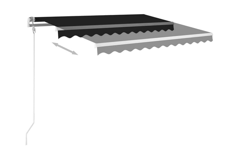 Automatisk markis med vindsensor & LED 300x250 cm antracit - Grå - Utemöbler - Solskydd - Markiser