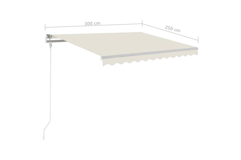 Automatisk markis med vindsensor & LED 300x250 cm gräddvit - Vit - Utemöbler - Solskydd - Markiser