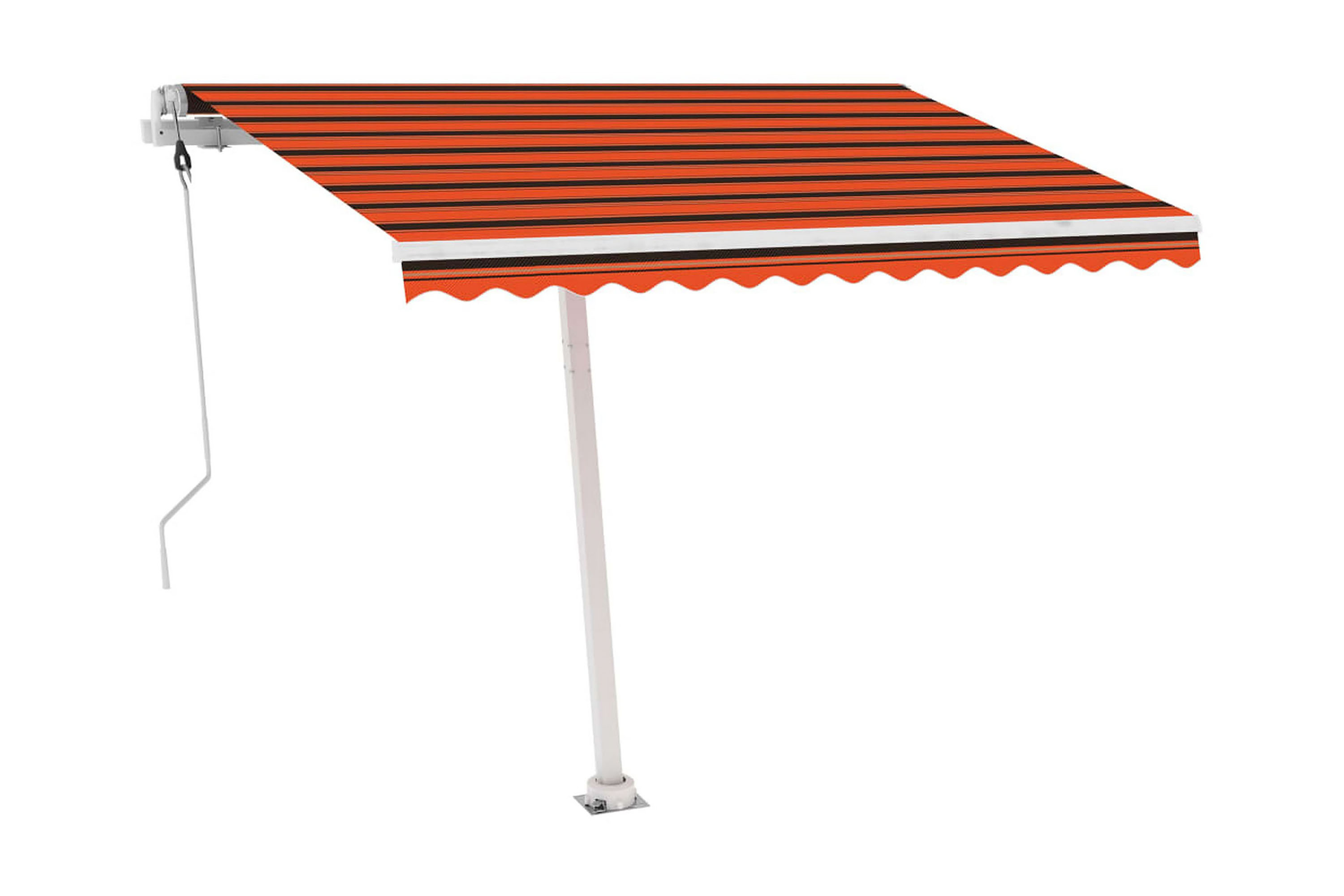 Automatisk markis med vindsensor & LED 300×250 cm orange/bru – Orange