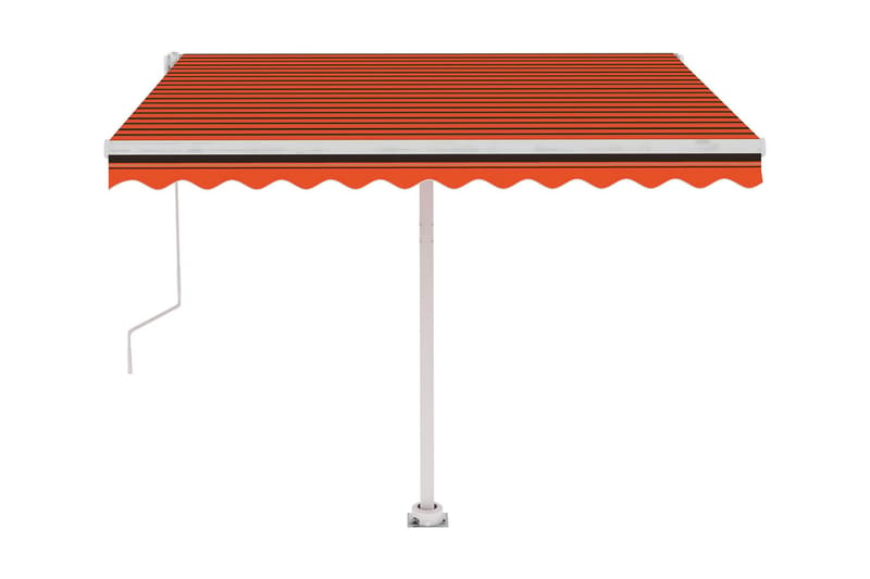 Automatisk markis med vindsensor & LED 300x250 cm orange/bru - Orange - Utemöbler - Solskydd - Markiser