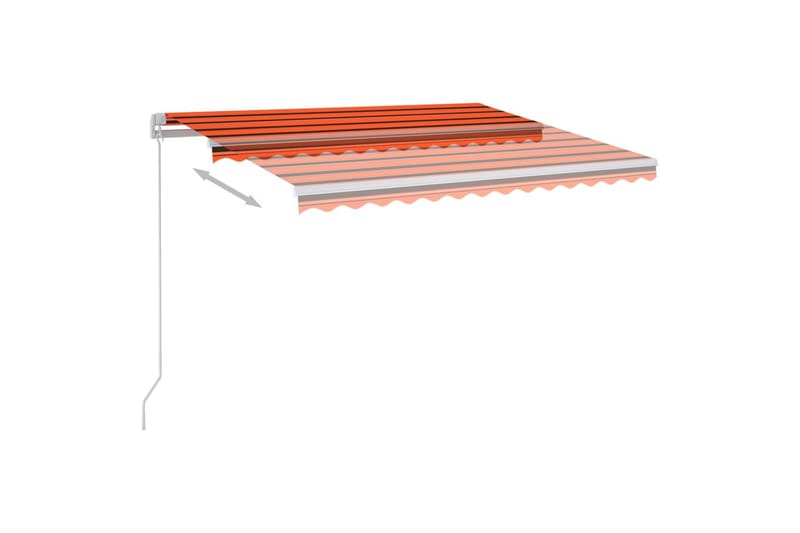 Automatisk markis med vindsensor & LED 3x2,5 m orange/brun - Orange - Utemöbler - Solskydd - Markiser