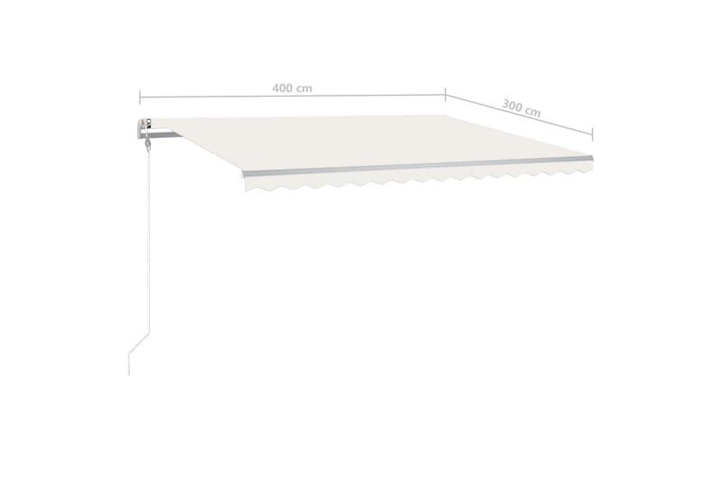 Automatisk markis med vindsensor & LED 400x300 cm gräddvit - Vit - Utemöbler - Solskydd - Markiser