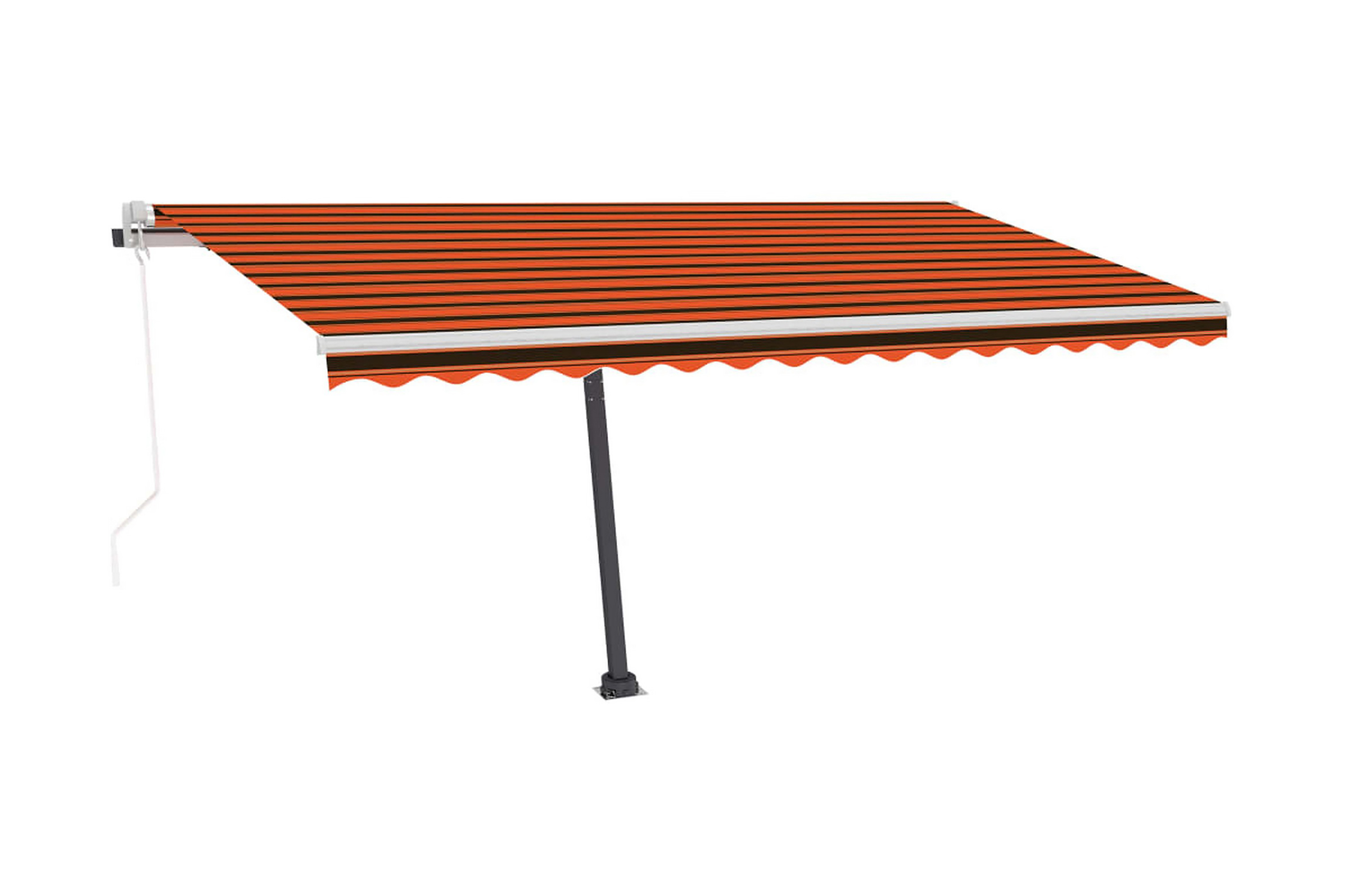 Automatisk markis med vindsensor & LED 400×300 cm orange/bru – Orange