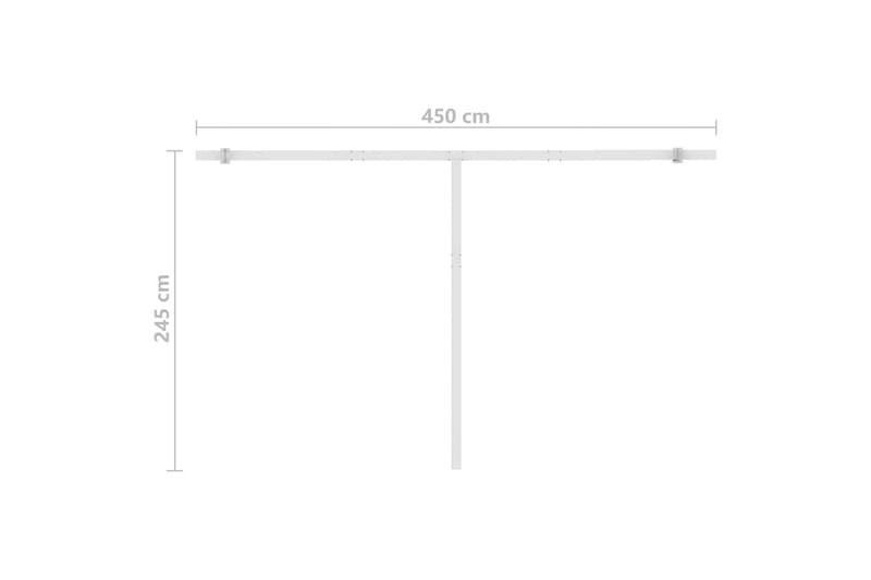 Automatisk markis med vindsensor & LED 400x350 cm gräddvit - Vit - Utemöbler - Solskydd - Markiser