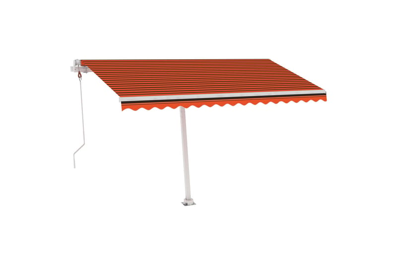 Automatisk markis med vindsensor & LED 450x300 cm orange/bru - Orange - Utemöbler - Solskydd - Markiser