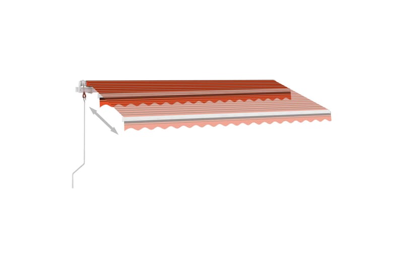 Automatisk markis med vindsensor & LED 450x300 cm orange/bru - Orange - Utemöbler - Solskydd - Markiser