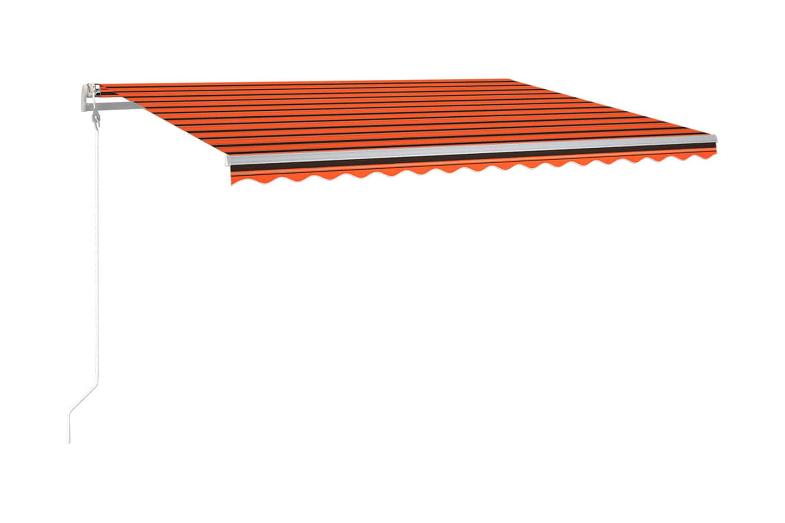 Automatisk markis med vindsensor & LED 450×300 cm orange/bru – Orange