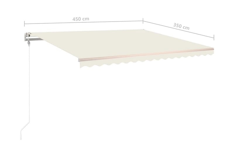 Automatisk markis med vindsensor & LED 450x350 cm gräddvit - Vit - Utemöbler - Solskydd - Markiser