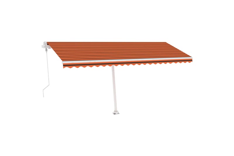 Automatisk markis med vindsensor & LED 500x300 cm orange/bru - Orange - Utemöbler - Solskydd - Markiser