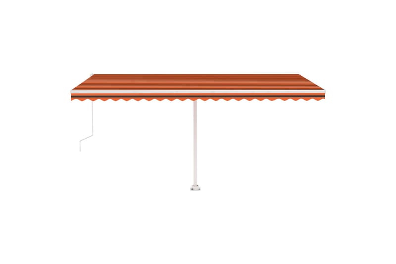 Automatisk markis med vindsensor & LED 500x300 cm orange/bru - Orange - Utemöbler - Solskydd - Markiser