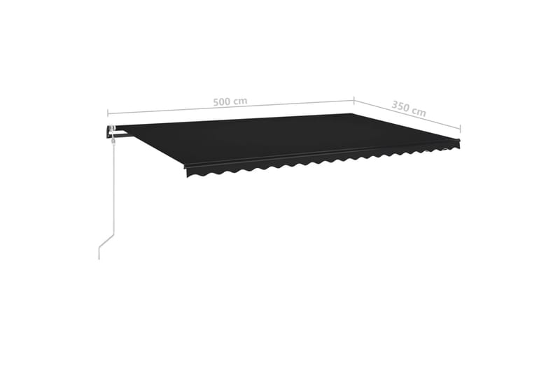 Automatisk markis med vindsensor & LED 500x350 cm antracit - Antracit - Utemöbler - Solskydd - Markiser