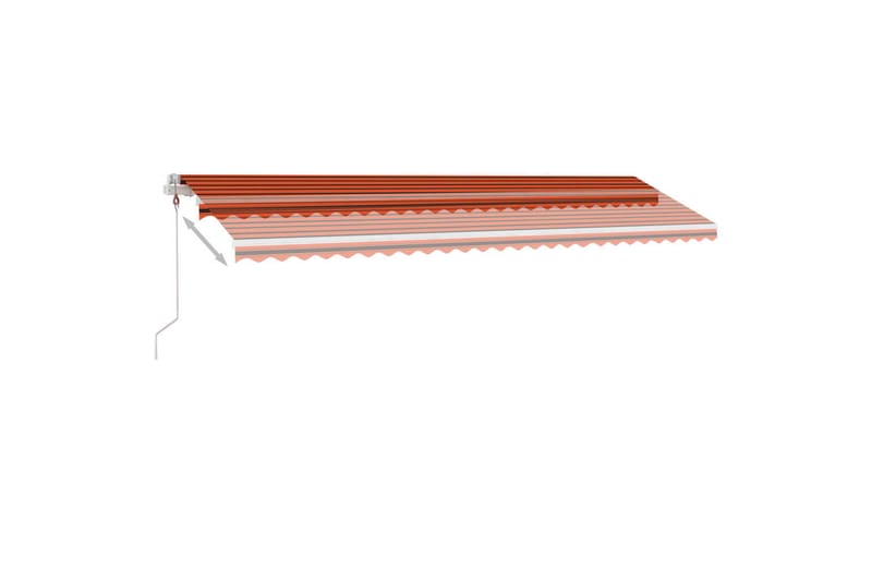 Automatisk markis med vindsensor & LED 600x300cm orange/brun - Orange - Utemöbler - Solskydd - Markiser