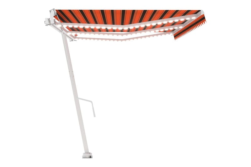 Automatisk markis med vindsensor & LED 600x300cm orange/brun - Orange - Utemöbler - Solskydd - Markiser