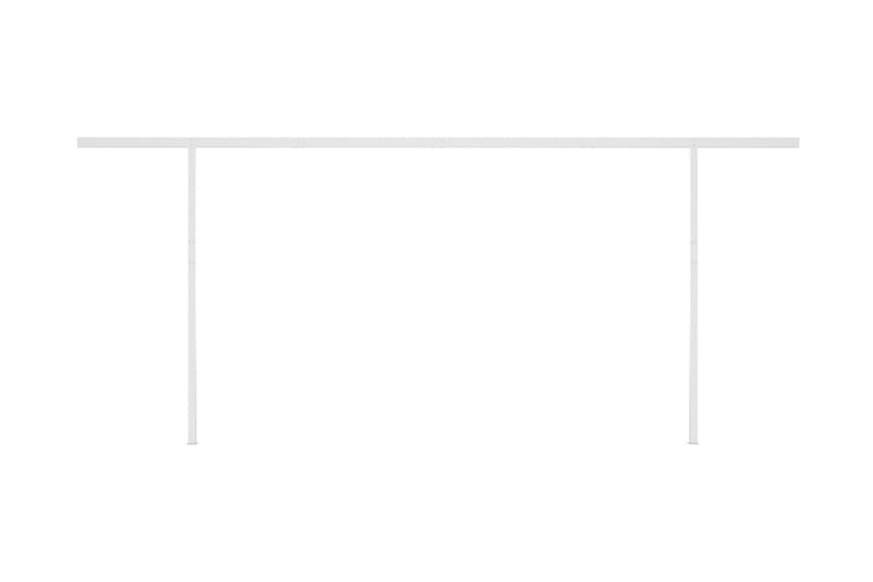 Automatisk markis med vindsensor & LED 6x3,5 m gräddvit - Kräm - Utemöbler - Solskydd - Markiser