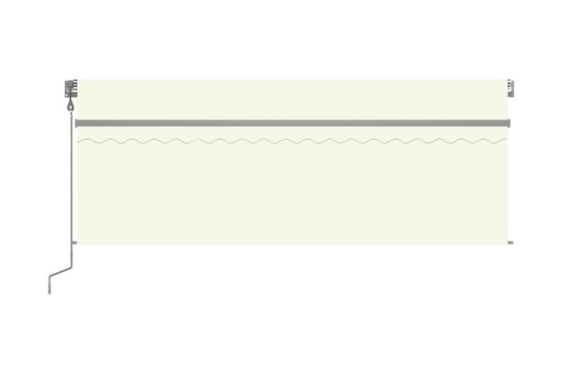 Automatisk markis med vindsensor rullgardin LED 4,5x3 m gräd - Kräm - Utemöbler - Solskydd - Markiser - Fönstermarkis