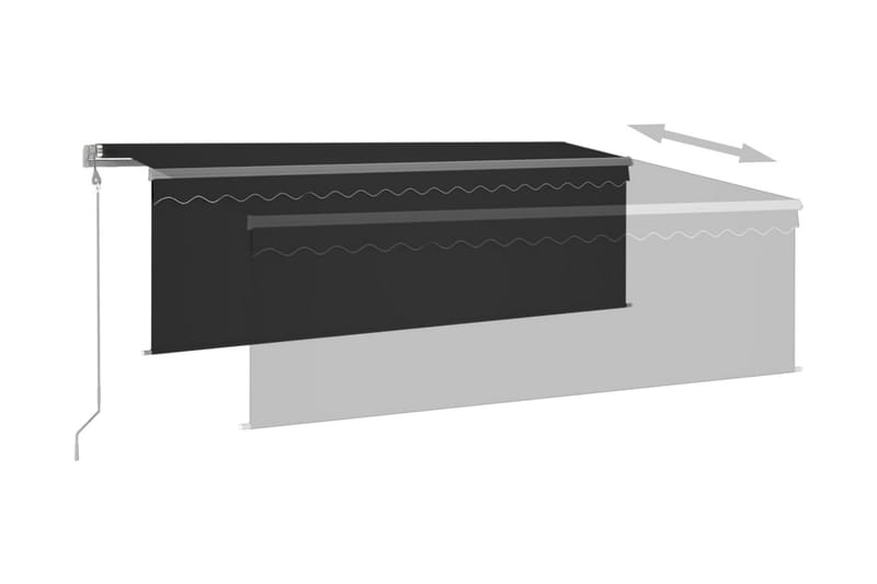 Automatisk markis med vindsensor rullgardin LED 4x3 m antrac - Antracit - Utemöbler - Solskydd - Markiser - Fönstermarkis