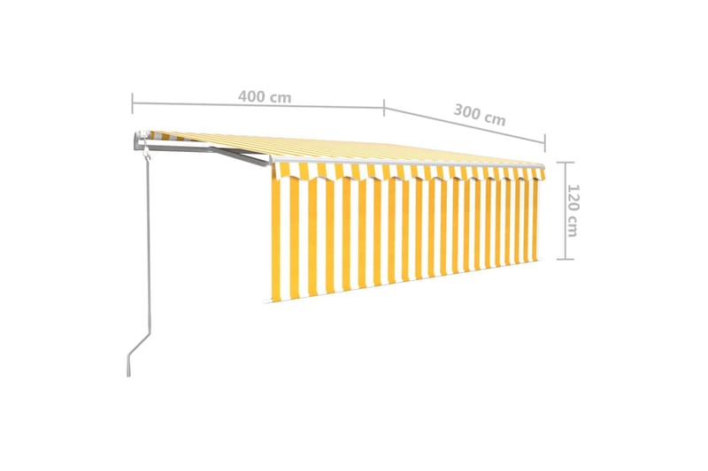 Automatisk markis med vindsensor rullgardin LED 4x3 m gul oc - Gul - Utemöbler - Solskydd - Markiser - Fönstermarkis