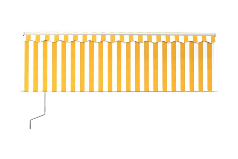 Automatisk markis med vindsensor rullgardin LED 4x3 m gul oc - Gul - Utemöbler - Solskydd - Markiser - Fönstermarkis