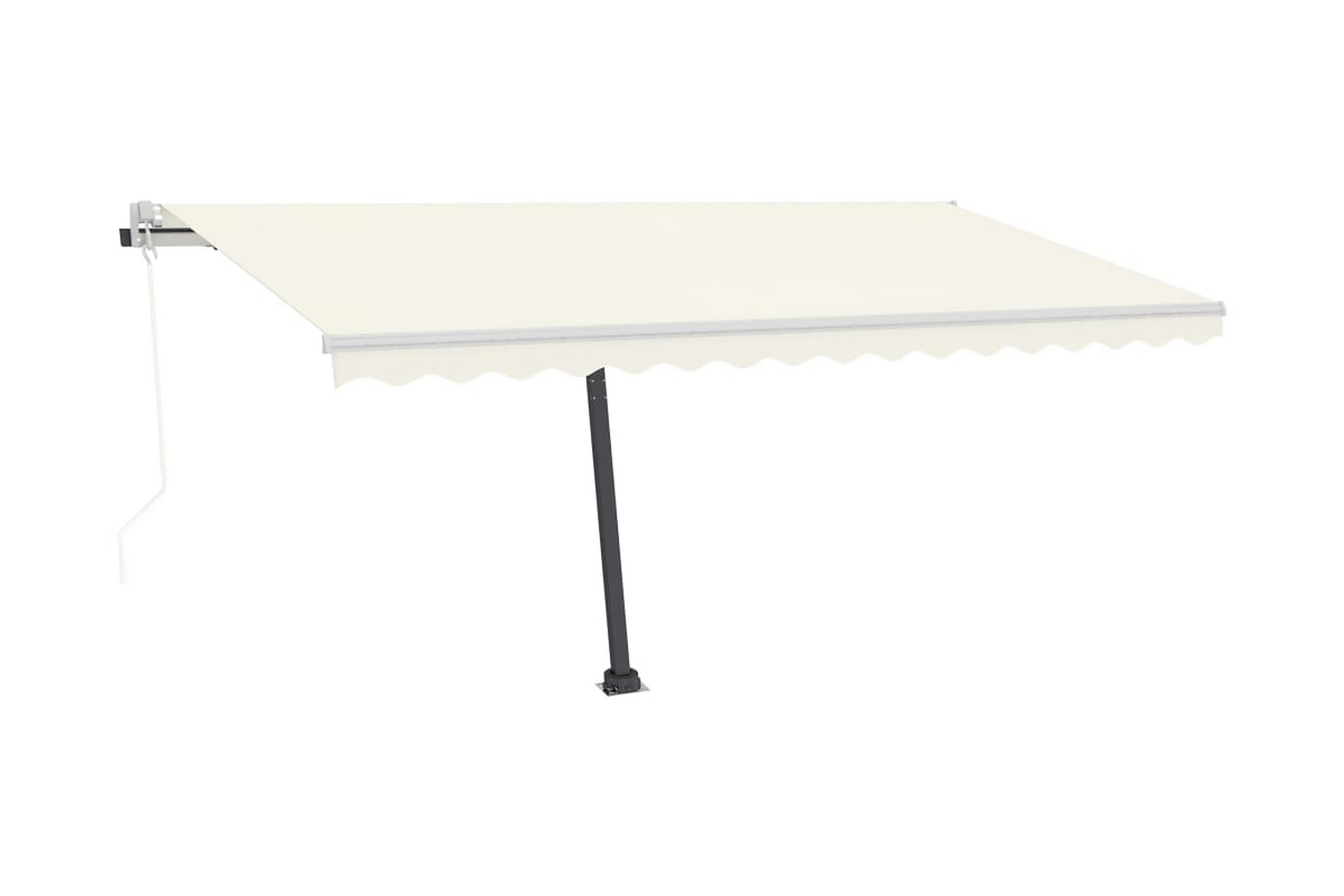 Fristående markis automatisk 450×300 cm gräddvit – Vit