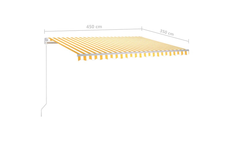 Fristående markis automatisk 450x350 cm gul/vit - Gul - Utemöbler - Solskydd - Markiser - Fönstermarkis