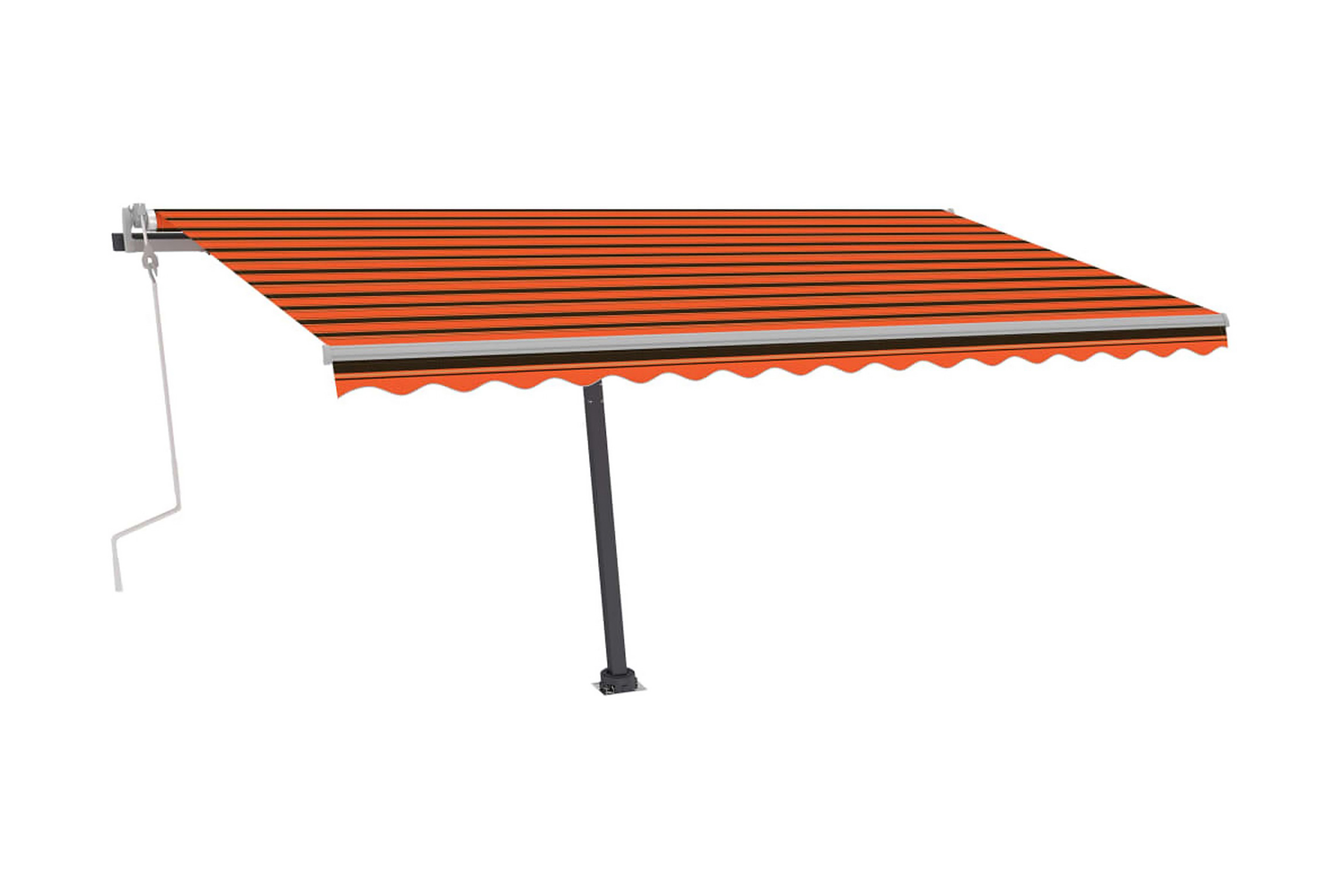 Fristående markis manuellt infällbar 400×300 cm orange/brun – Orange