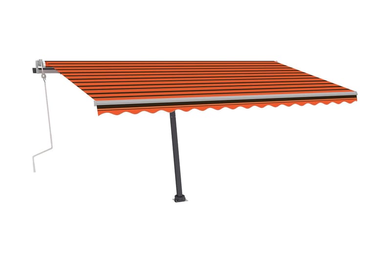 Fristående markis manuellt infällbar 400x300 cm orange/brun - Orange - Utemöbler - Solskydd - Markiser - Fönstermarkis