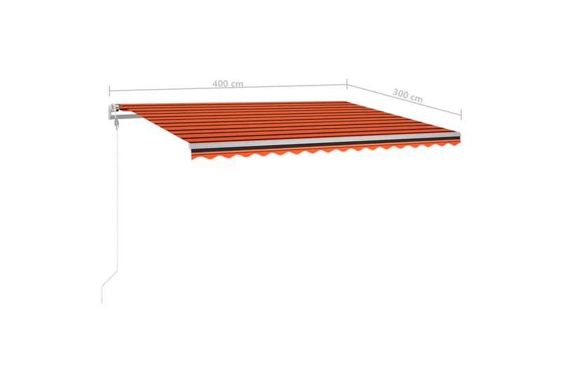 Fristående markis manuellt infällbar 400x300 cm orange/brun - Orange - Utemöbler - Solskydd - Markiser - Fönstermarkis