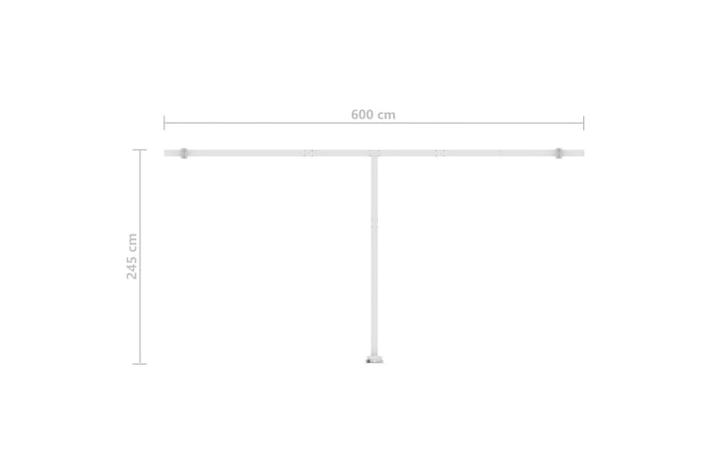 Fristående markis manuellt infällbar 600x300 cm blå/vit - Blå - Utemöbler - Solskydd - Markiser