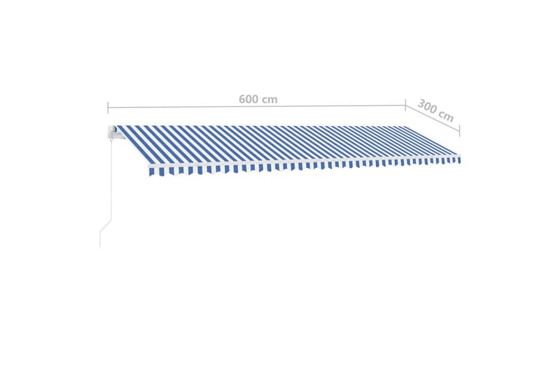 Fristående markis manuellt infällbar 600x300 cm blå/vit - Blå - Utemöbler - Solskydd - Markiser