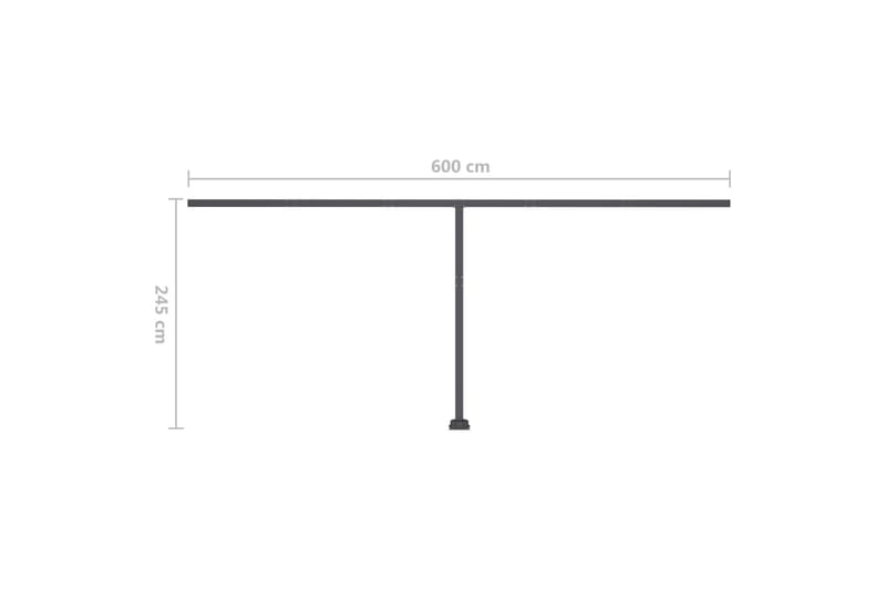 Fristående markis manuellt infällbar 600x300 cm blå/vit - Blå - Utemöbler - Solskydd - Markiser - Fönstermarkis