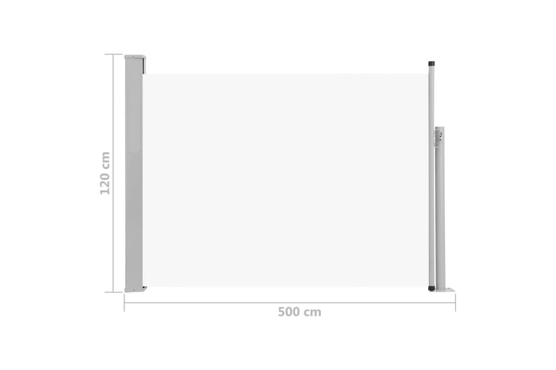 Infällbar sidomarkis 120x500 cm gräddvit - Vit - Utemöbler - Solskydd - Markiser - Sidomarkis