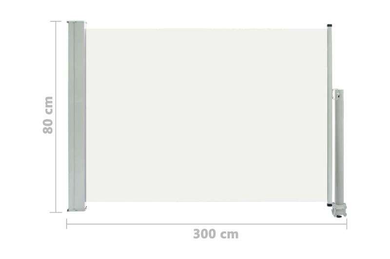 Infällbar sidomarkis 80x300 cm gräddvit - Vit - Utemöbler - Solskydd - Markiser - Sidomarkis