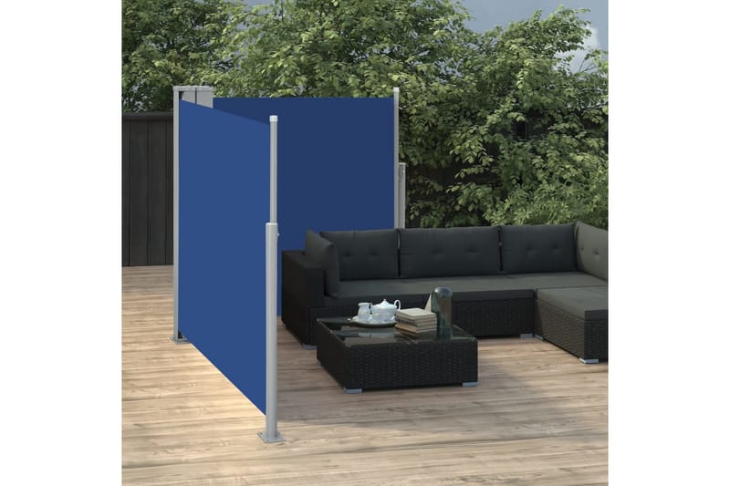 Infällbar sidomarkis blå 120x600 cm - Blå - Sidomarkis - Skärmskydd & vindskydd - Markiser