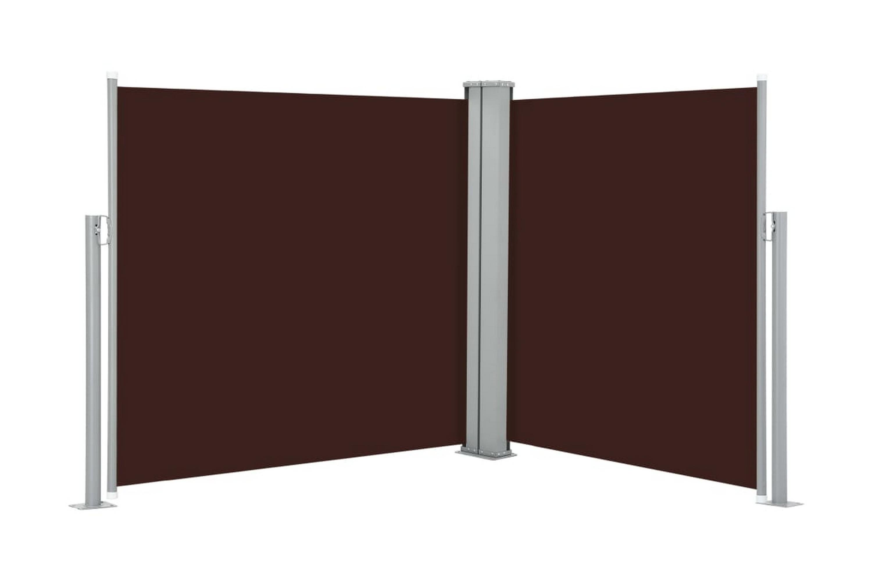 Infällbar sidomarkis brun 100×600 cm – Brun