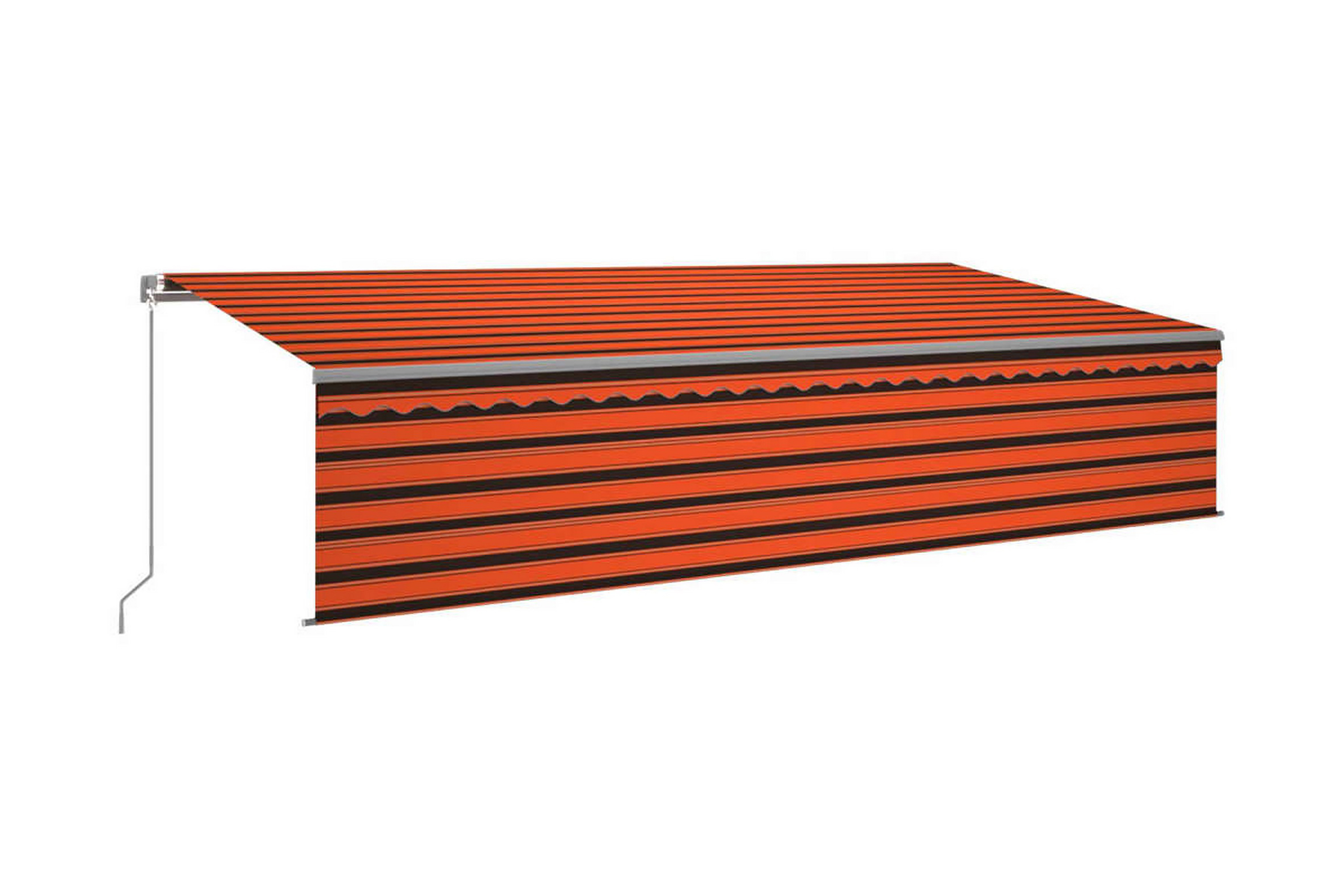 Manuell markis med rullgardin 6×3 m orange/brun – Orange