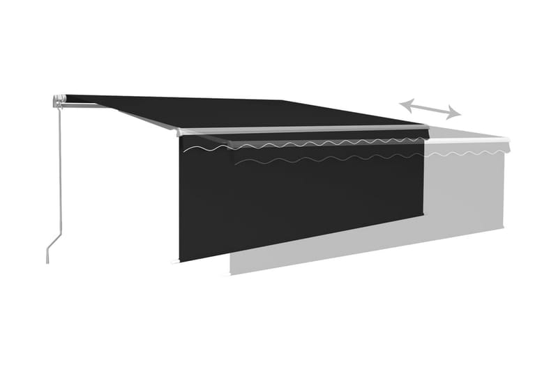 Manuell markis med rullgardin & LED 4x3m antracit - Antracit - Utemöbler - Solskydd - Markiser - Fönstermarkis