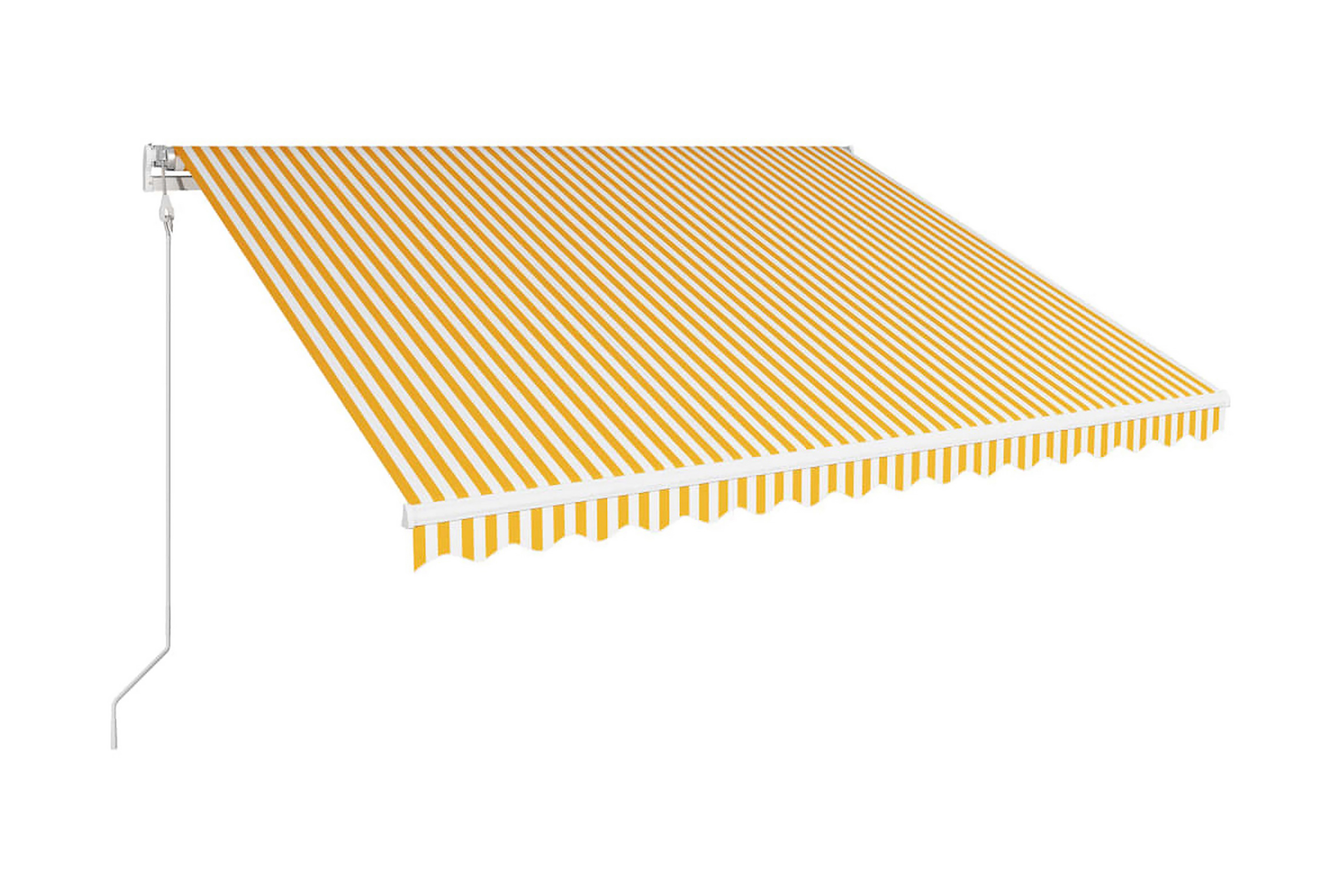 Markis automatiskt infällbar 400×300 cm gul och vit – Gul